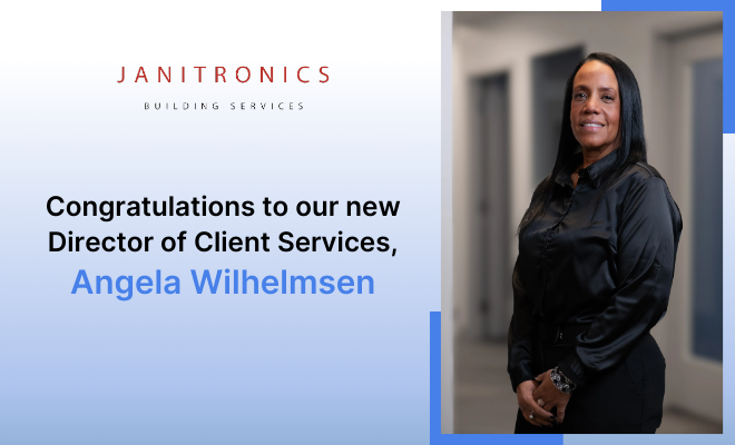 Angela Wilhelmsen is introduced as the new Director of Client Services at Janitronics