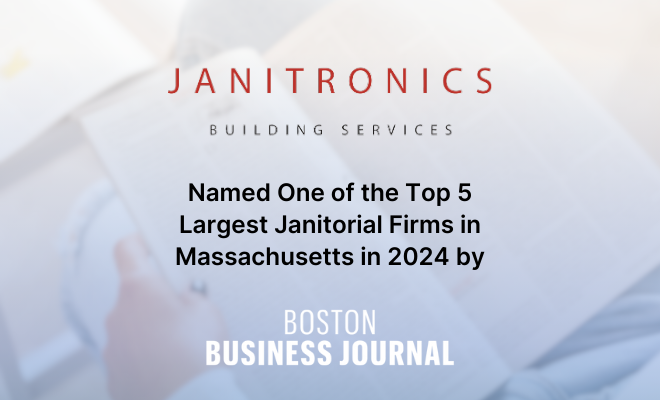 Business recognition announcement highlighting Janitronics’ ranking among leading janitorial companies