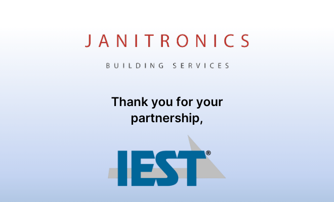 Janitronics acknowledges its partnership with IEST in a corporate appreciation message