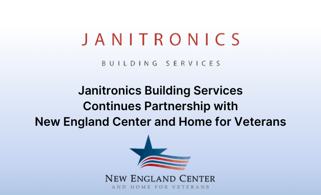 A corporate announcement highlighting Janitronics’ commitment to supporting veterans